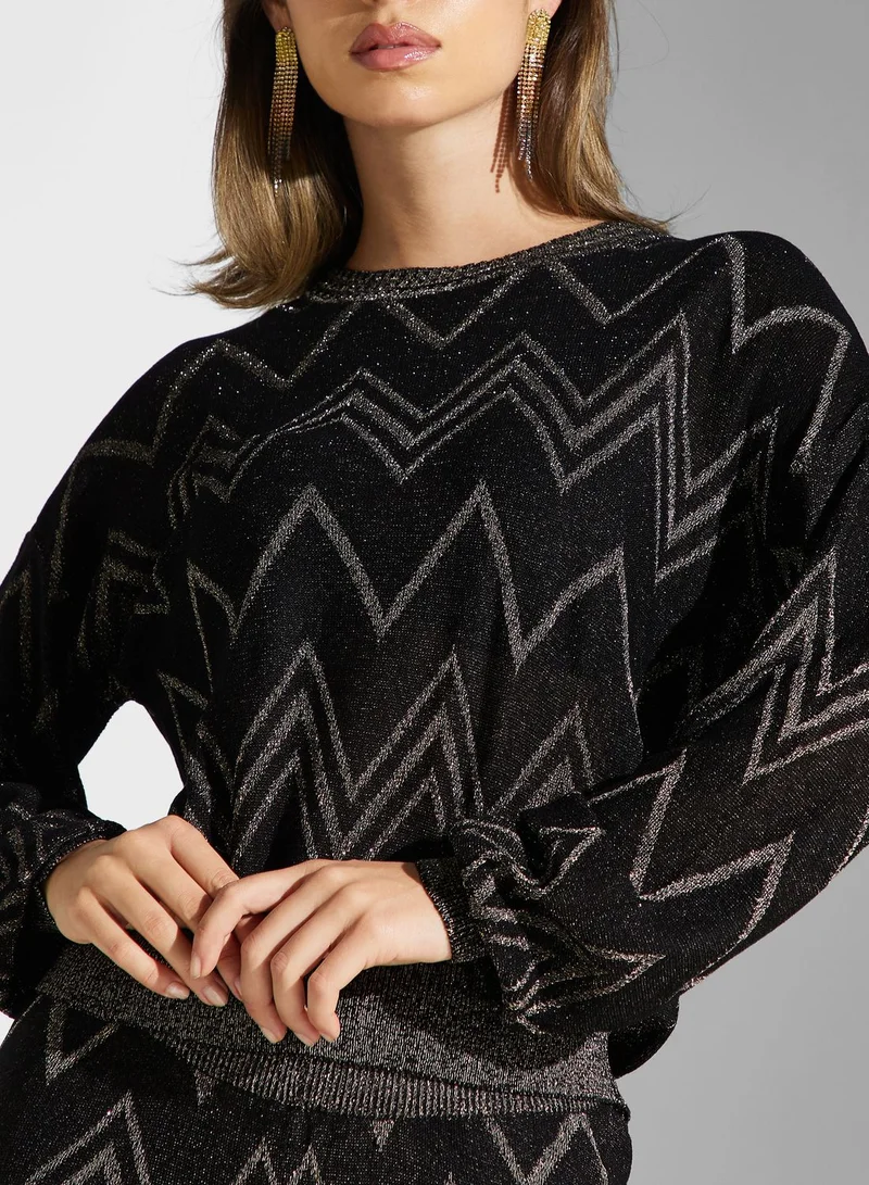 ONLY Round Neck Shimmer Sweater