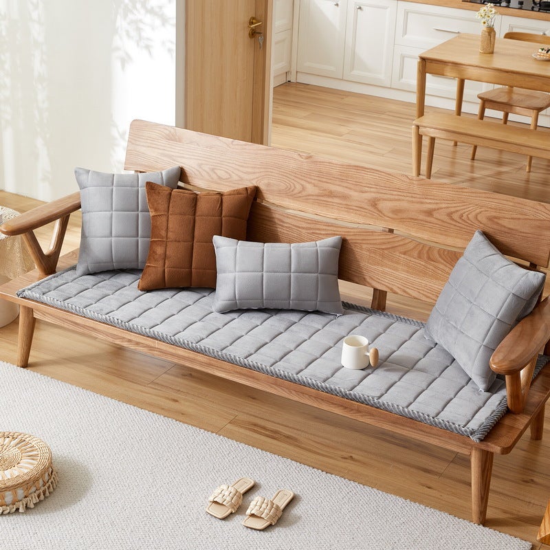 Chinese-Style Solid Wood Sponge Thickened Sofa Cushion Non-Slip Light Luxury Cover For Four Seasons Universal Anti-Running Winter Plush - Image 1