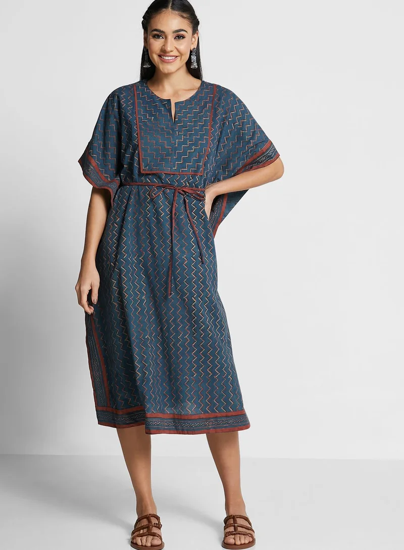 Fabindia Cotton Hand Block Printed Kaftan