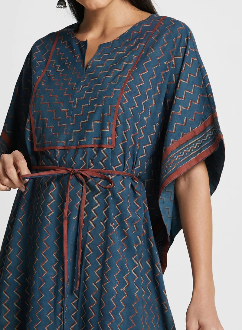 Fabindia Cotton Hand Block Printed Kaftan