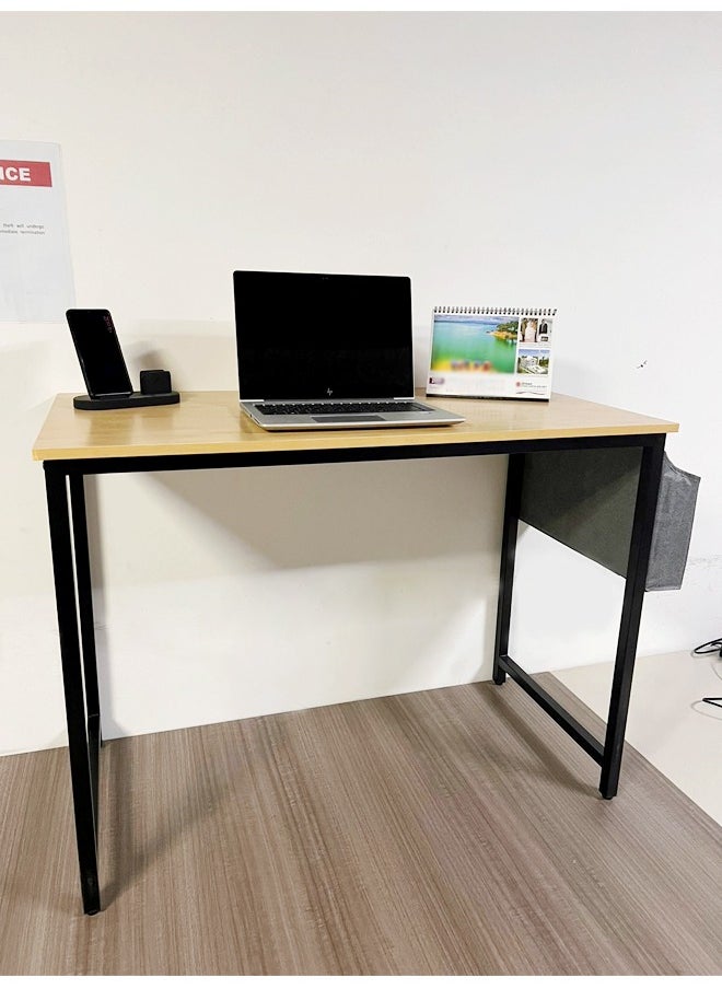 fashionhome - Simple Style Vintage Design Computer Desk, Workstation, Sturdy Writing Desk with Storage Bag and Hook for Home and Offices 100 x 50 x 72 centimeter - Image 1