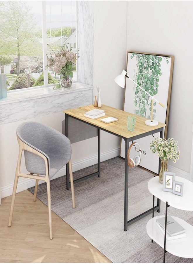 fashionhome - Simple Style Vintage Design Computer Desk, Workstation, Sturdy Writing Desk with Storage Bag and Hook for Home and Offices 100 x 50 x 72 centimeter - Image 1
