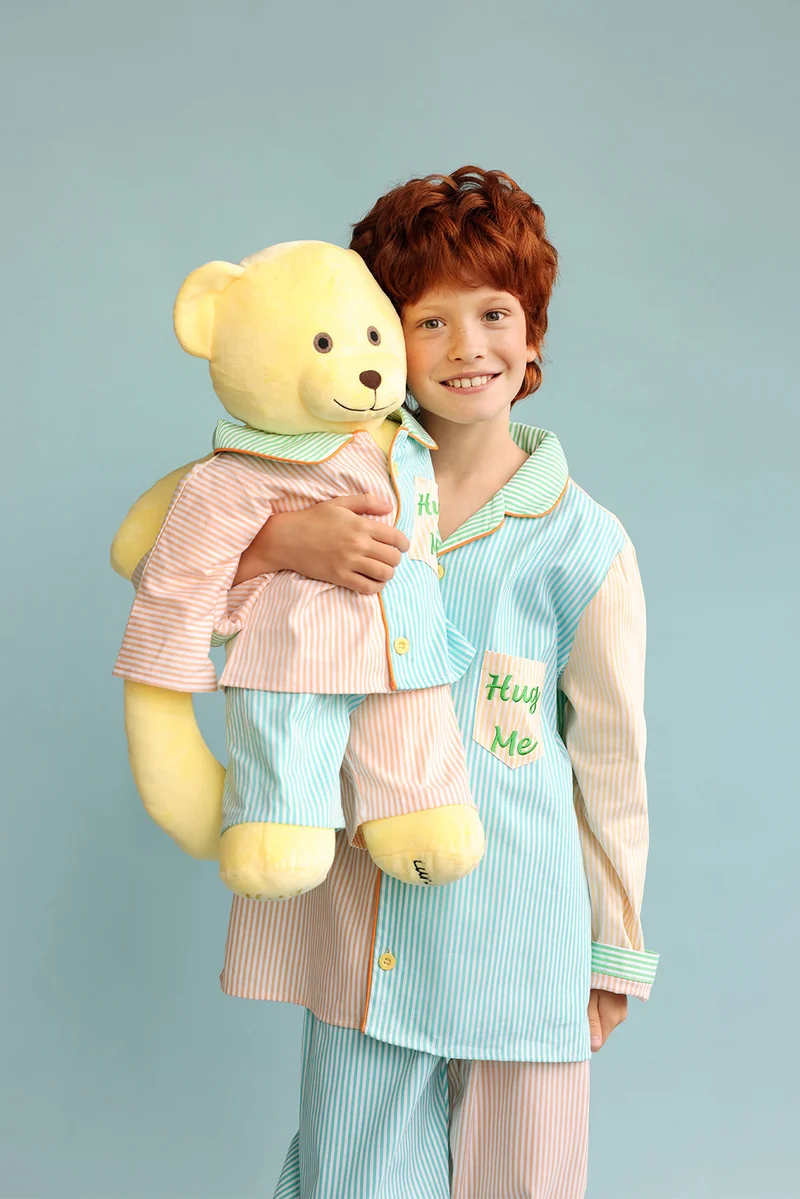 Luna Mia 'Ren' Hug Me Pyjama Set With Matching Mega Size Teddy Bear