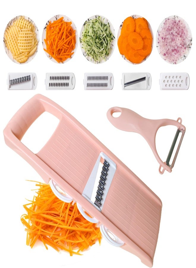 Nbguigdstr Mandoline Slicer for Kitchen 7-in-1 Mandoline Food Slicer,Potato/Cheese/Vegetable/Carrot/Cucumber Grater,Cutter, Grinder,Waffle Fry Cutter,Julienne Peeler - Image 1