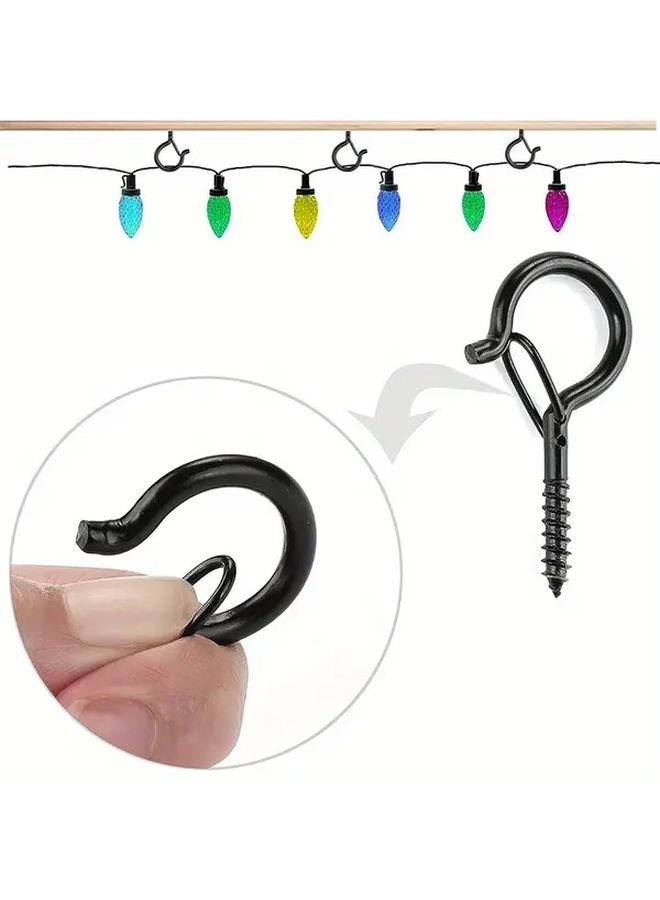 12 Pack Heavy Duty Metal Screw Hooks for Hanging Plants Wind Chimes Indoor Outdoor Black - Image 5