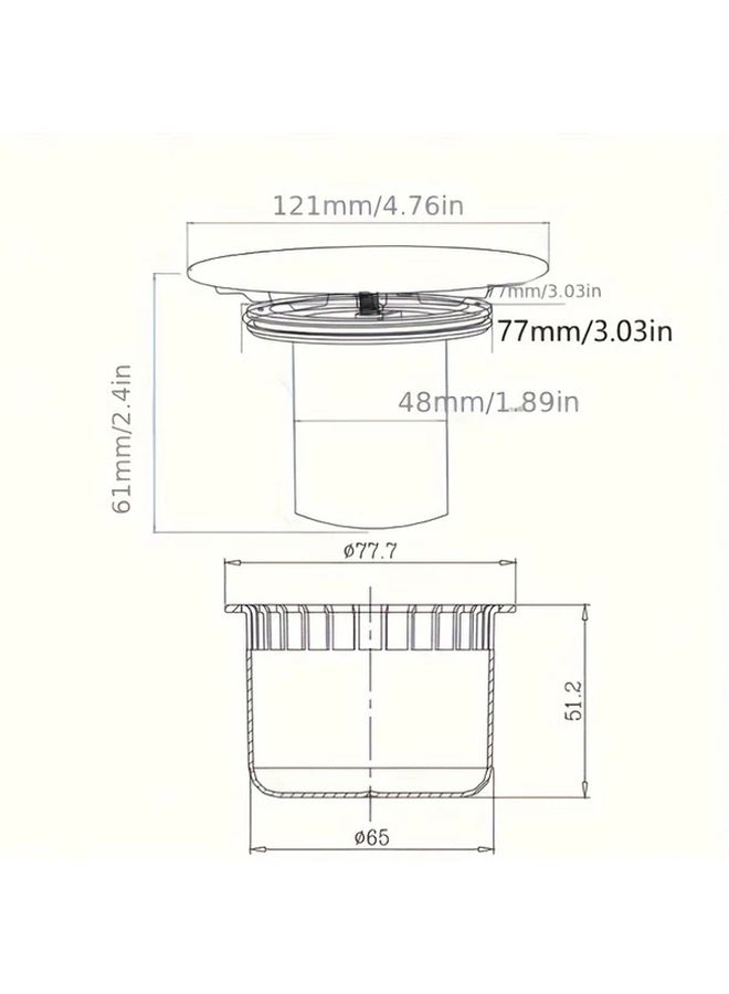 Contemporary Round Shower Drain Cover With Basket And Rubber Gasket Plastic Chrome Finish Leak Proof Design Quick Drain Cap For Bathroom Shower Bases Pans QS427C004 - Image 3