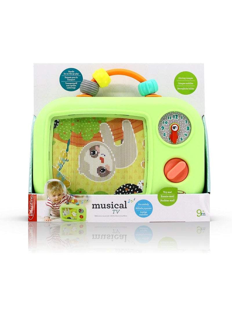 إنفانتينو لعبة موسيقية للأطفال بعمر 9 أشهر فما فوق - لعبة تعليمية متعددة الألوان مع أضواء وأصوات وساعة متحركة - Image 3