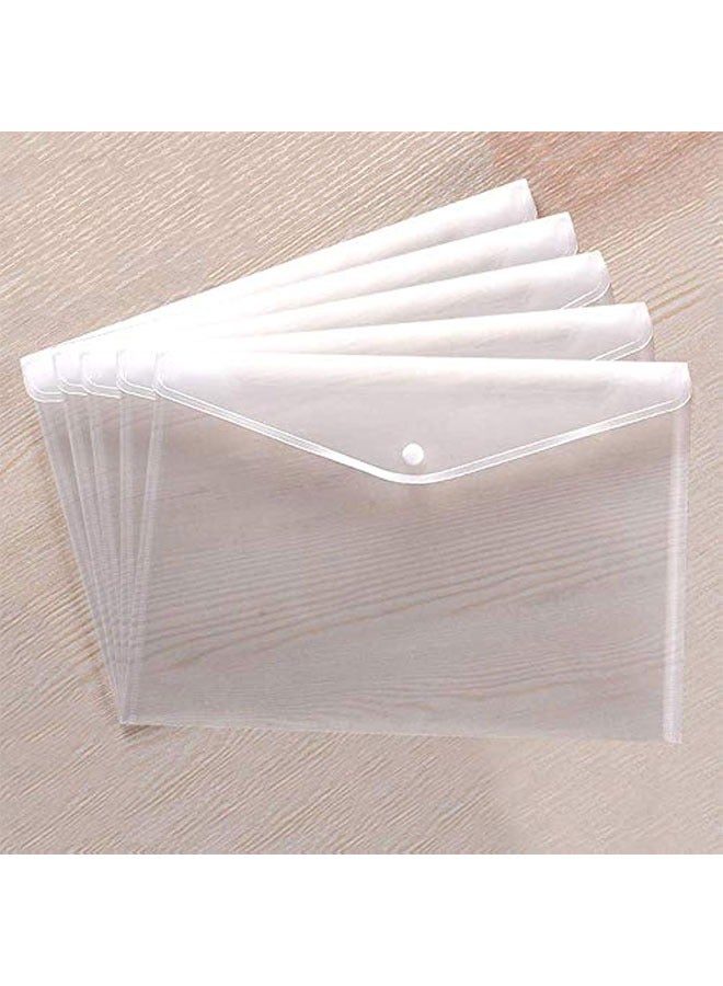 Waterproof Plastic Envelopes A4 File Holder Filing Document Poly Envelope with Snap Button Closure School and Office Supplies(10 Pcs) - Image 1