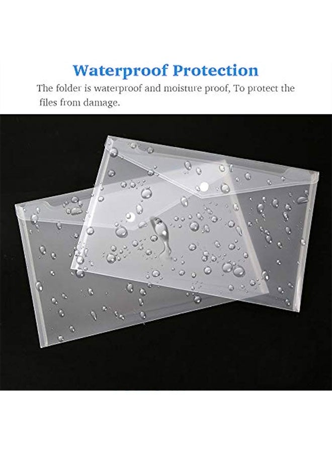 Waterproof Plastic Envelopes A4 File Holder Filing Document Poly Envelope with Snap Button Closure School and Office Supplies(10 Pcs) - Image 3