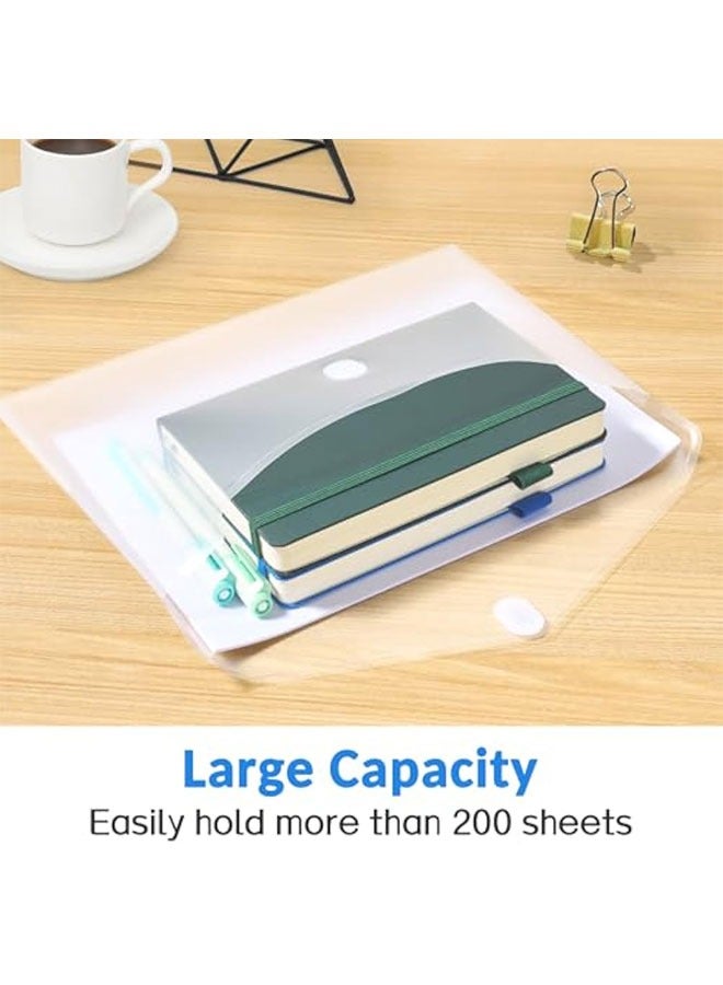 Waterproof Plastic Envelopes A4 File Holder Filing Document Poly Envelope with Snap Button Closure School and Office Supplies(10 Pcs) - Image 4