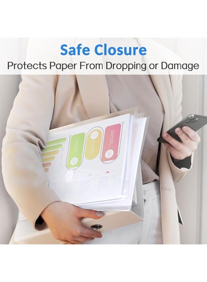 Waterproof Plastic Envelopes A4 File Holder Filing Document Poly Envelope with Snap Button Closure School and Office Supplies(10 Pcs) - Image 5