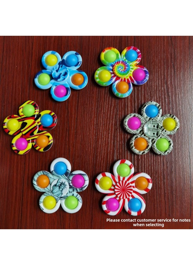Finger Gyro Bubble Music Five Or Six Finger Fun Rodent Pioneer Vent Press Soft Silicone Keychain Children's Toys-Color:7.7cm Five-finger Pattern Gyro  - Image 4