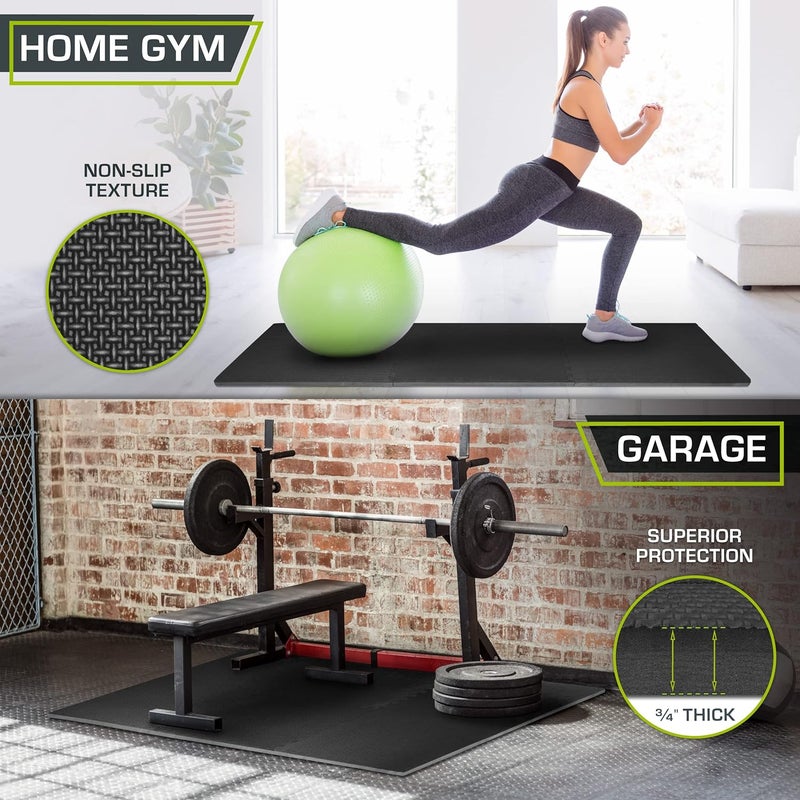 ProSource Fit Extra Thick Puzzle Exercise Mat 3/4" or 1”, EVA Foam Interlocking Tiles for Protective, Cushioned Workout Flooring for Home and Gym Equipment - Image 3