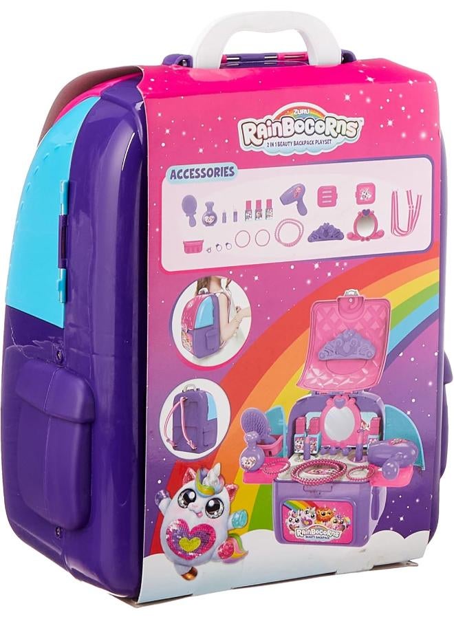 ZURU Rainbocorns role play 2 in 1 beauty play set in backpack for kids - Image 2