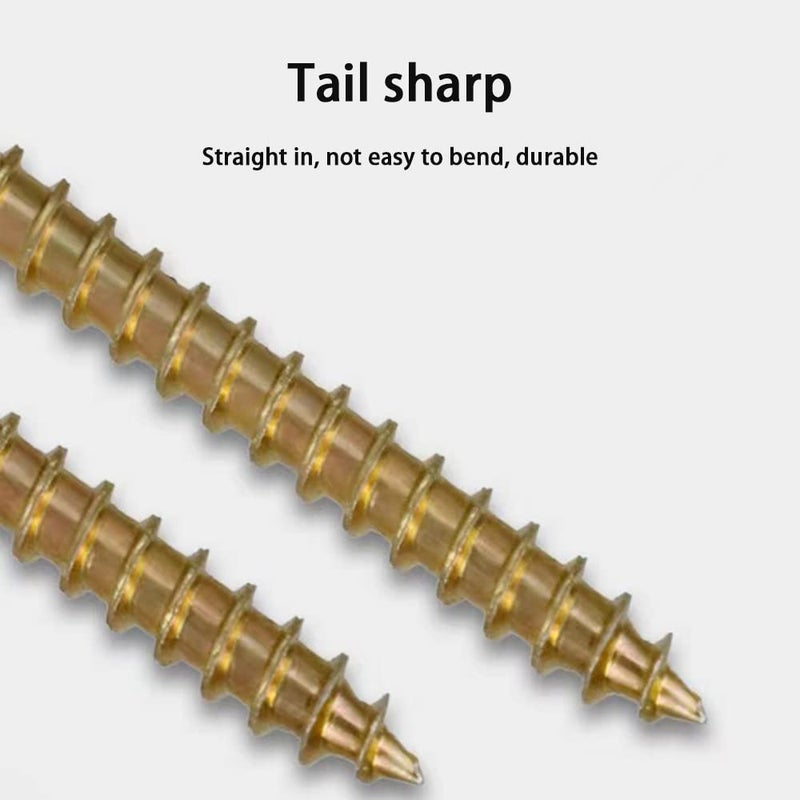 Indprod M4 Flat Head Wood Screws Assortment Kit 340 Pcs,Phillips Drive Countersunk Flat Head Self-Tapping Wood Screws,Yellow Zinc Plated Finish Screw Kit,Self Tapping Screws for Metal,Full Thread - Image 5