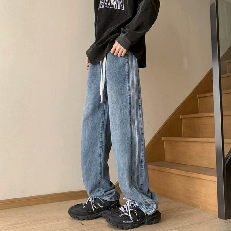 Unisex Classic Denim Jeans Loose Fit Daily Outdoor Wear - Image 2