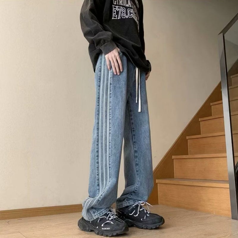 Unisex Classic Denim Jeans Loose Fit Daily Outdoor Wear - Image 3