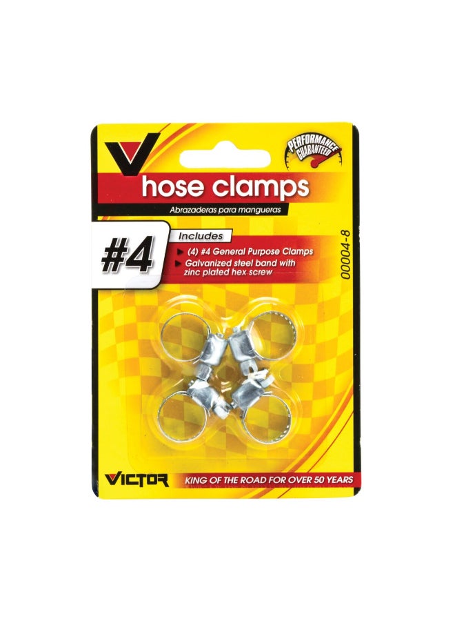 فيكتور مشابك خرطوم مكونة من 4 قطع باللون الفضي من فيكتور 9.4 x 1.2 x 13 سم 22-5-00004-8 - Image 2