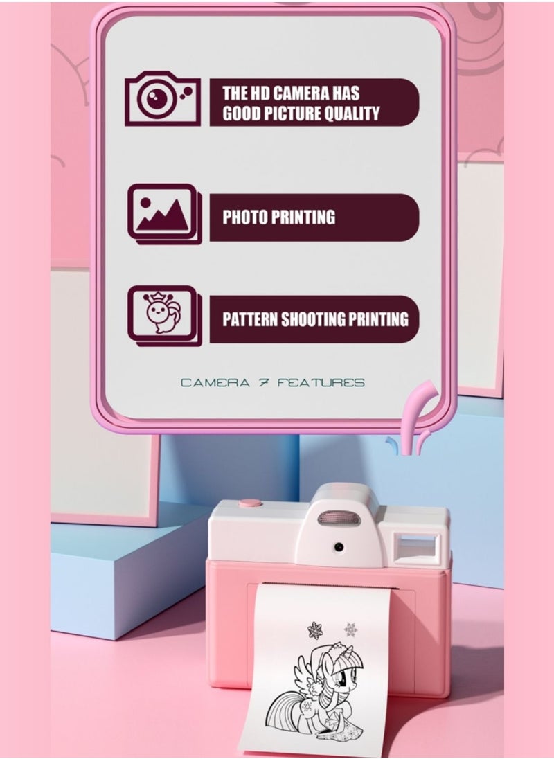 besrey  - Instant Print Camera for Kids with 1 Rolls of Printer Paper, 1080P Toddler Digital Camera Toys for Age 3-12 with 1GB SD Card, Birthday Gifts, Children's gift - Image 1
