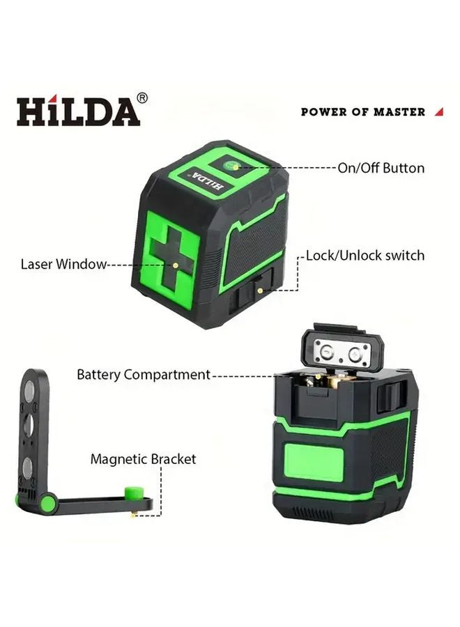 HILDA Portable Green Cross Laser Level 100ft Machine Bag Horizontal Vertical Line - Image 4
