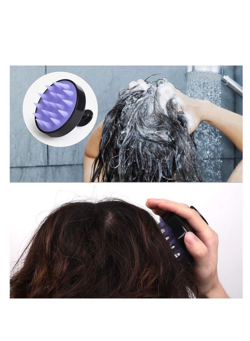 Excefore Hair Scalp Massager Shampoo Brush, Wet And Dry Hair Scalp Brush, Silicone Bristles, For Hair Care And Head Relaxation, Ergonomic Scalp Scrub/Exfoliation (2 PCS, Black) - Image 5