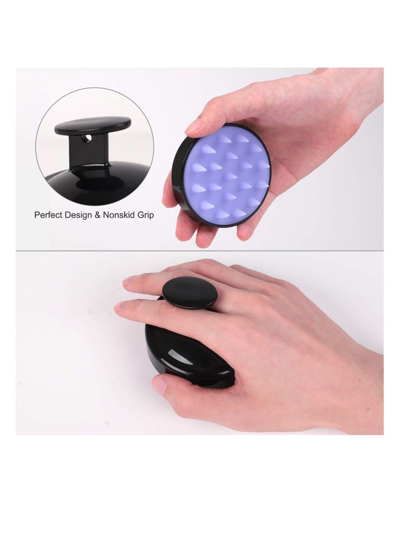 Excefore Hair Scalp Massager Shampoo Brush, Wet And Dry Hair Scalp Brush, Silicone Bristles, For Hair Care And Head Relaxation, Ergonomic Scalp Scrub/Exfoliation (2 PCS, Black) - Image 2