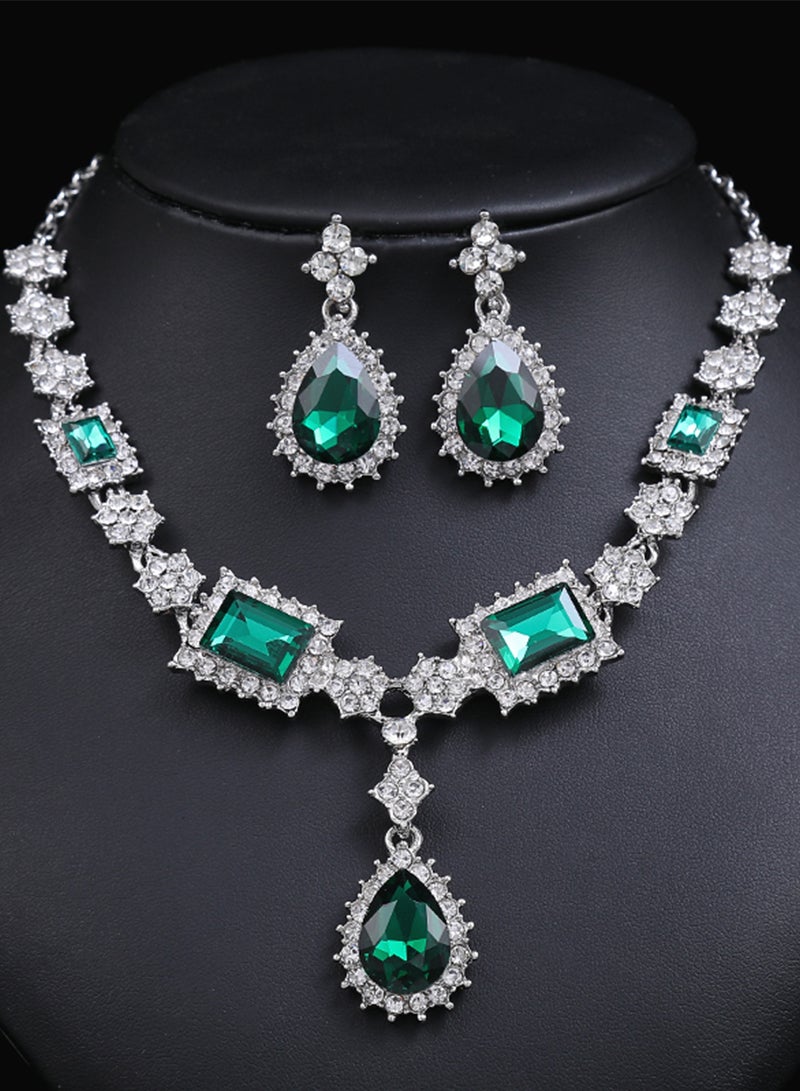 2-Piece Elegant Retro Necklace and Earrings Set