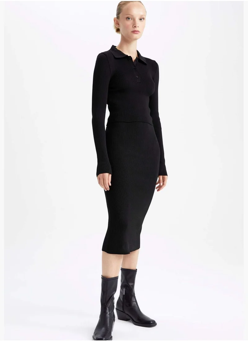 DeFacto Woman Fitted Tricot Skirt