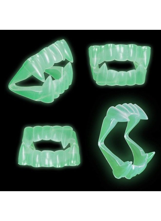 Skeleteen - Glowing Clear Vampire Fangs Glow In The Dark Transparent Dracula Teeth 12 Pack - Image 1