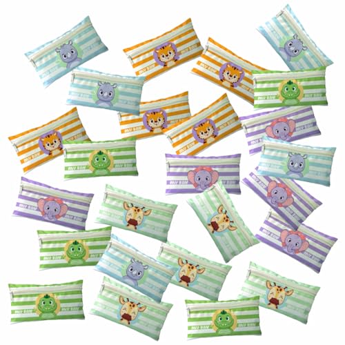 Myfav MY FAV Set of 10 Birthday Party Return Gift Pencil Pouches | Cute Animal Print Polyester Zip Case for Kids | School Supply Organizer for Students | Assorted Stationery Gift Packs - Image 1