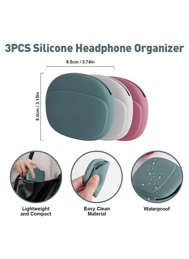 Abnaok 3PCS Silicone Headphone Organizer with 3PCS Silicone Cable Ties, Abnaok Data Cable Storage Case, Portable Wired Headphone Organizer Reusable Cable Straps for Home or Workplace - Image 2