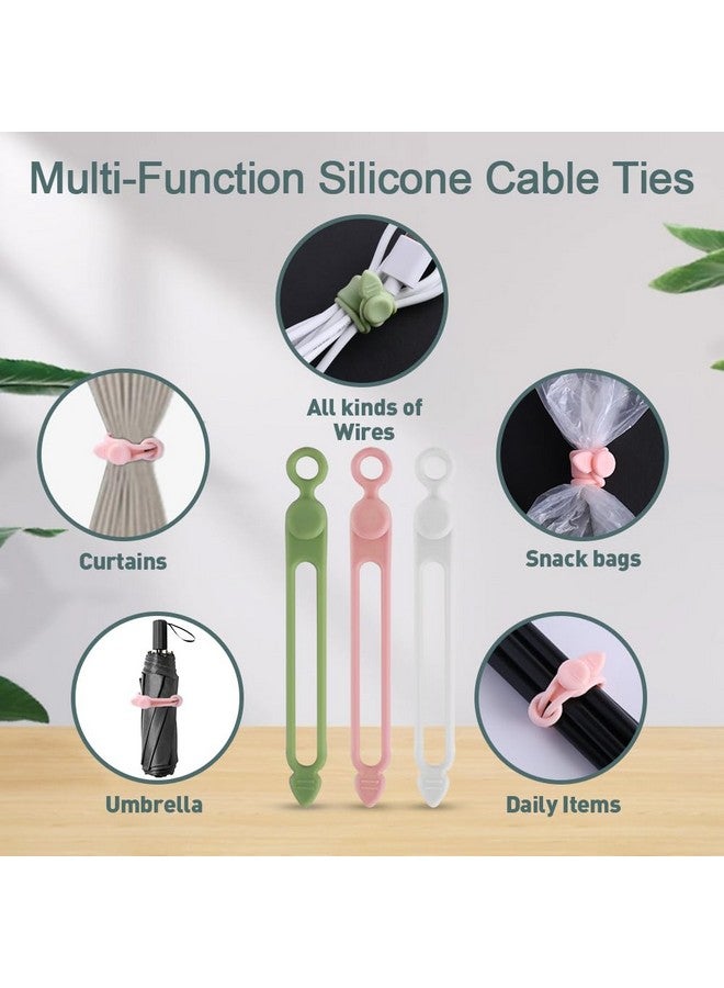 Abnaok 3PCS Silicone Headphone Organizer with 3PCS Silicone Cable Ties, Abnaok Data Cable Storage Case, Portable Wired Headphone Organizer Reusable Cable Straps for Home or Workplace - Image 5