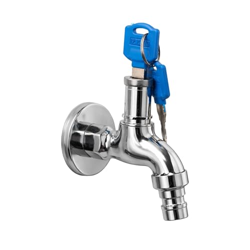 KINIK Lockable Water Tap with Key | Brass Pillar Cock with Hose Nozzle | Anti-Theft Garden & Outdoor Faucet for Washing Machine & Home Use - Image 1