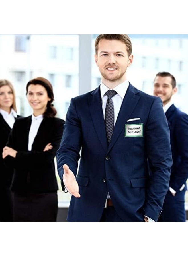 300 قطعة ملصقات أسماء ملونة بسيطة مع خط مثقوب، ملصقات مخصصة، ملصقات أسماء، ملصقات علامات للأغراض المكتبية، المدرسة، الاجتماعات، للأطفال والمعلمين والبريد. - Image 2