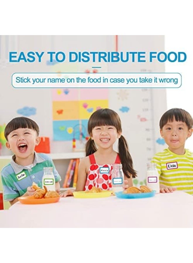 300 قطعة ملصقات أسماء ملونة بسيطة مع خط مثقوب، ملصقات مخصصة، ملصقات أسماء، ملصقات علامات للأغراض المكتبية، المدرسة، الاجتماعات، للأطفال والمعلمين والبريد. - Image 4