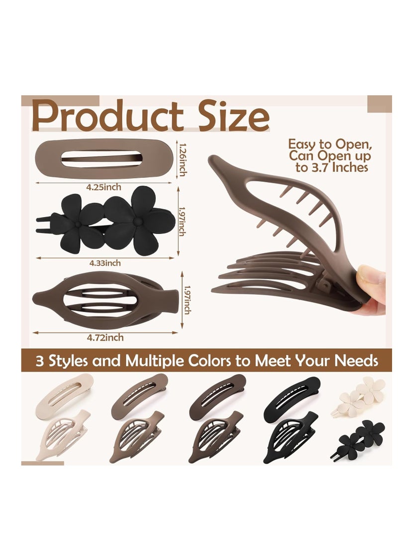 general Clips for Women - 3 Styles Non-slip Flat Claw Clips Matte Hair Claws for Thin Thick Hair - Image 2