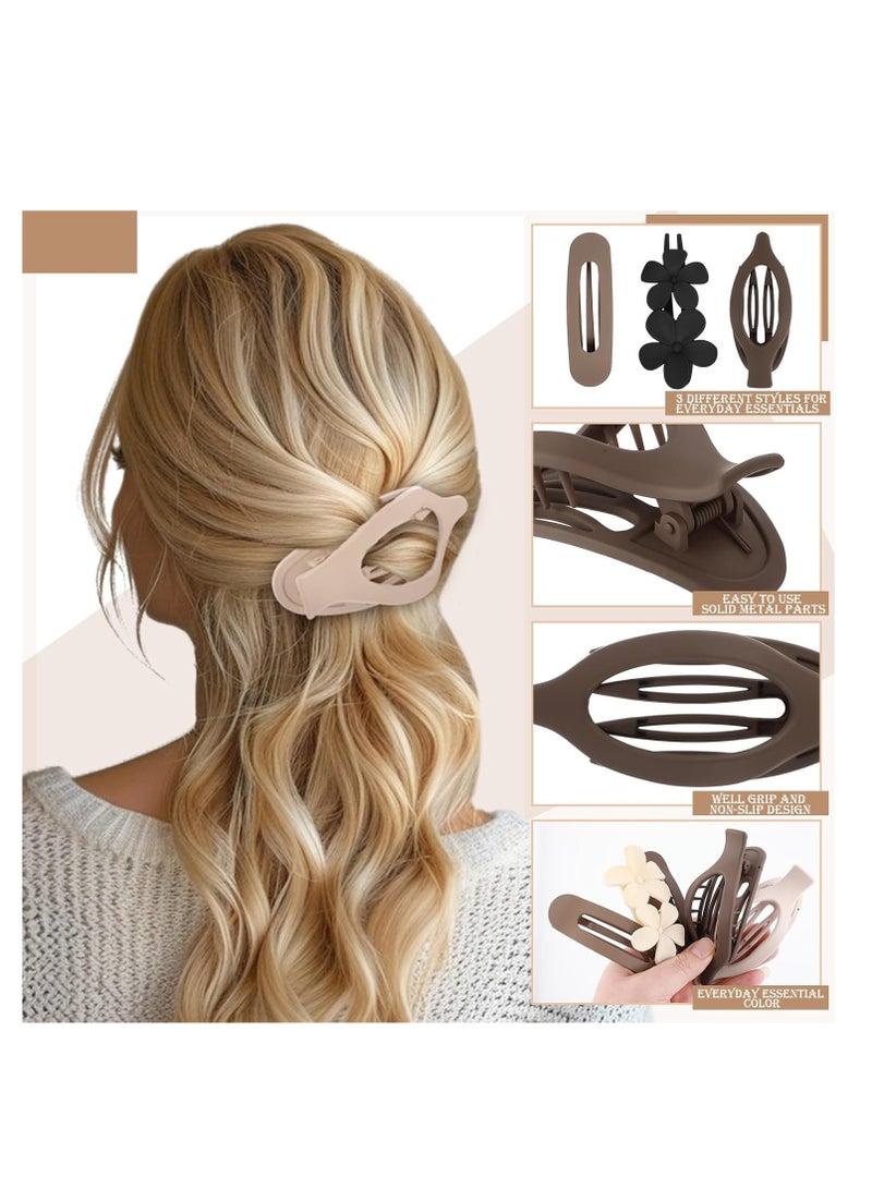 general Clips for Women - 3 Styles Non-slip Flat Claw Clips Matte Hair Claws for Thin Thick Hair - Image 4