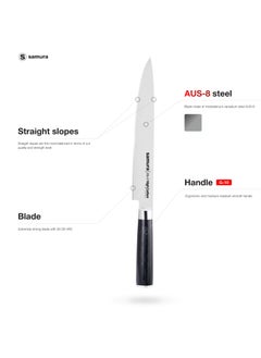 Samura Slicing Knife 9.0"/230 mm | Black Non-Stick Coating Hardness 59 HRC | AUS-8 Stainless Steel | Ergonomic G10 Handle | Professional Chef Knife | Heat Resistant | Kitchen Accessory  - Image 2