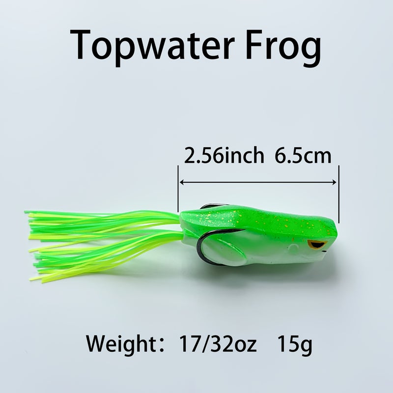 1pc Topwater Frog Lures C3 Large Caliber Durable Lifelike PVC Frog Realistic Soft Popping Frog With Cupped Mouth 7 32oz 2 56inch For Bass Pike Snakehead Salmon Trout Catfish Freshwater Saltwater - Image 3
