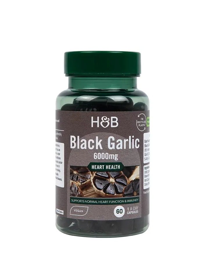 H&B H&B Black Garlic 6000mg Capsules For Heart Health & Immunity, Pack of 60's 
