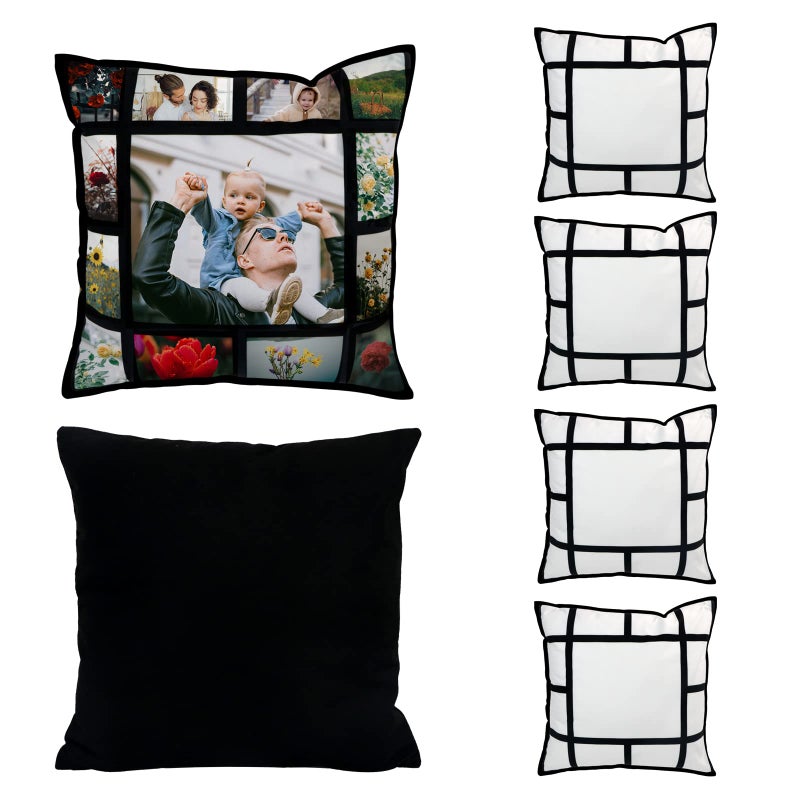 MAIKESUB 4 Pcs Sublimation Blank Lattice Pillow Cases Cushion Cover Throw Pillow Covers for Sublimation Printing157 x 157 Inch with Invisible Zippers DIY No Pillow Insert13 Panel
