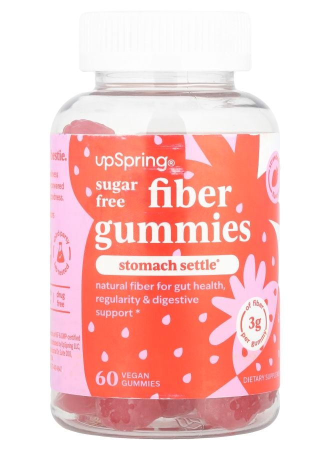 UpSpring Fiber Gummies Strawberry 60 Vegan Gummies