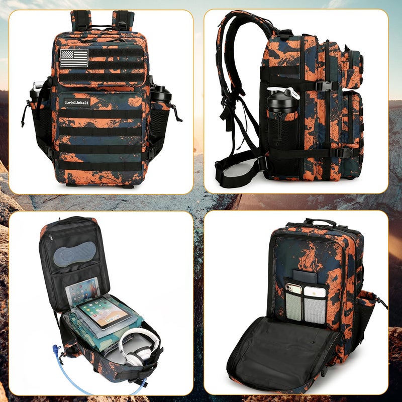 Lovelinks21 25L Tactical Backpack for Men and Women Military Backpack Small Assault Pack Molle Backpack Bug Out Bag Travel Rucksack Daypack (Mars Camo) - Image 3