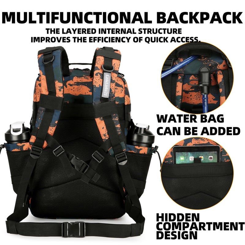Lovelinks21 25L Tactical Backpack for Men and Women Military Backpack Small Assault Pack Molle Backpack Bug Out Bag Travel Rucksack Daypack (Mars Camo) - Image 5