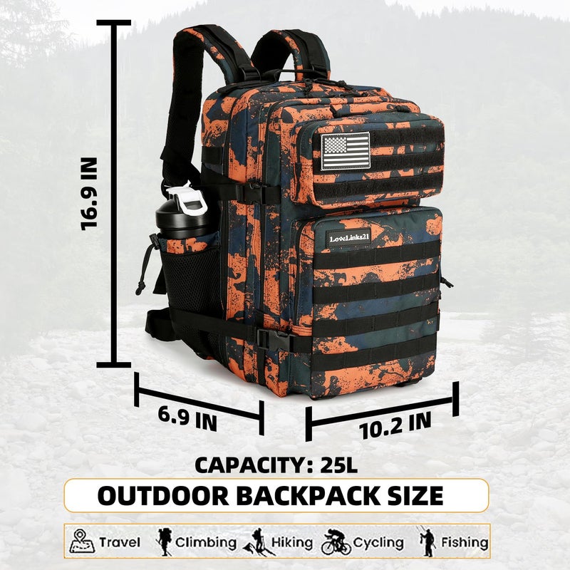 Lovelinks21 25L Tactical Backpack for Men and Women Military Backpack Small Assault Pack Molle Backpack Bug Out Bag Travel Rucksack Daypack (Mars Camo) - Image 2