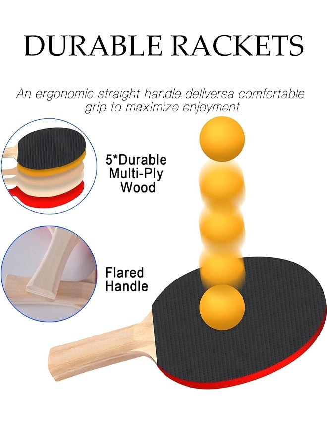 DUNISO Table Tennis Paddle Set,Portable Table Tennis Set with Retractable Ping Pong Net, 2 Professional Table Tennis Rackets, 6 Balls, Storage Bag, Ideal Indoor and Outdoor Table Tennis Rackets Set Family Fun, Gift - Image 5