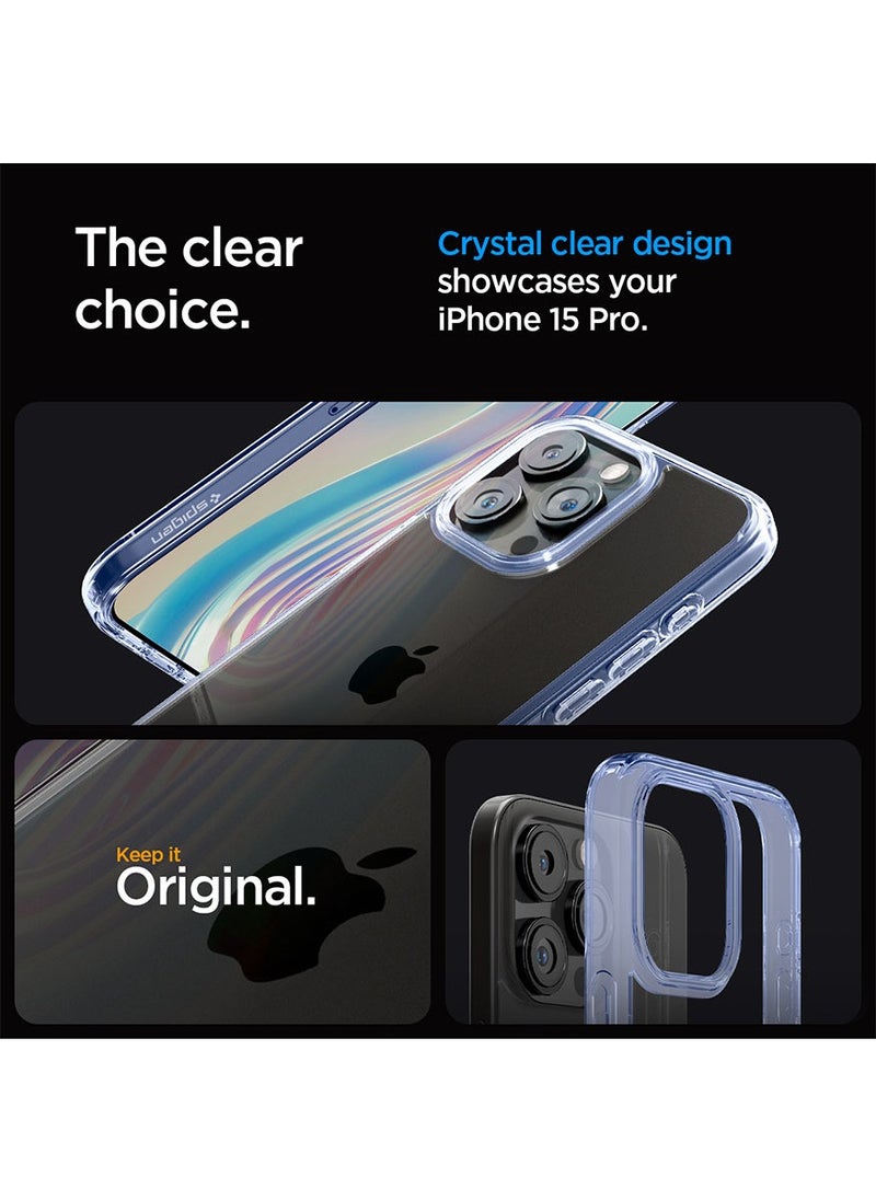 Spigen Ultra Hybrid for iPhone 15 PRO Case Cover - Sky Crystal  - Image 3