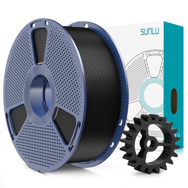 SUNLU PLA+2.0 3D Printer Filament, Upgrade PLA+ Filament 1.75mm, Tougher and Stronger, Neatly Wound Filament, Dimensional Accuracy +/-0.02mm, 1KG Spool(2.2lbs), Midnight Black - Image 1