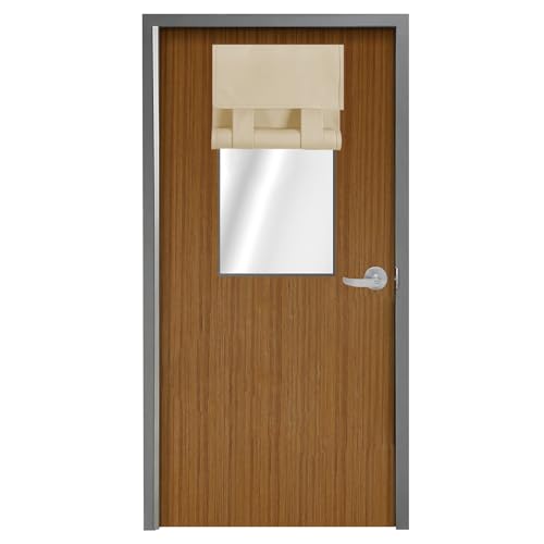 WdFour Classroom Door Window Cover,Blackout Shades for Classroom Windows and Doors，Privacy,Room Darkening Design Blocks Views, Classroom Window Cover Lockdown. 12W x 30L Inches, 1 Panel, Beige. - Image 1