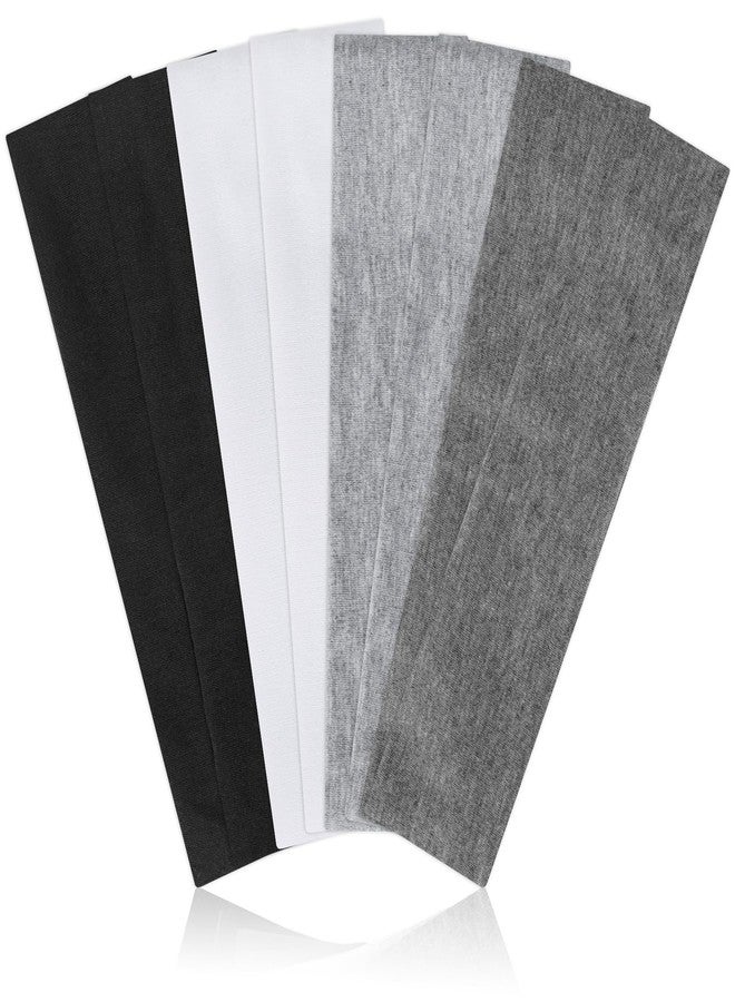 Hishexin Headbands for Women Non Slip, Stretchy Sweat Headband for Workout Yoga Running, Head Bands for Women's Hair - 8 Pack (Black White Grey) - Image 1